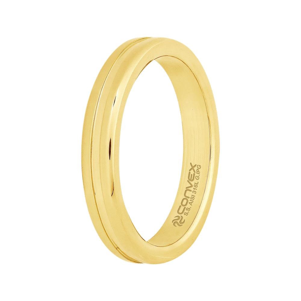 Aliança Aton *Deus do Sol 3.45mm Gold IPG Dourado 1
