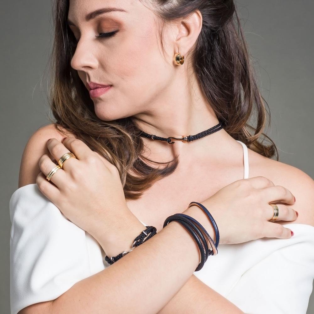 Aliança Aton *Deus do Sol 3.45mm Gold IPG Dourado 4