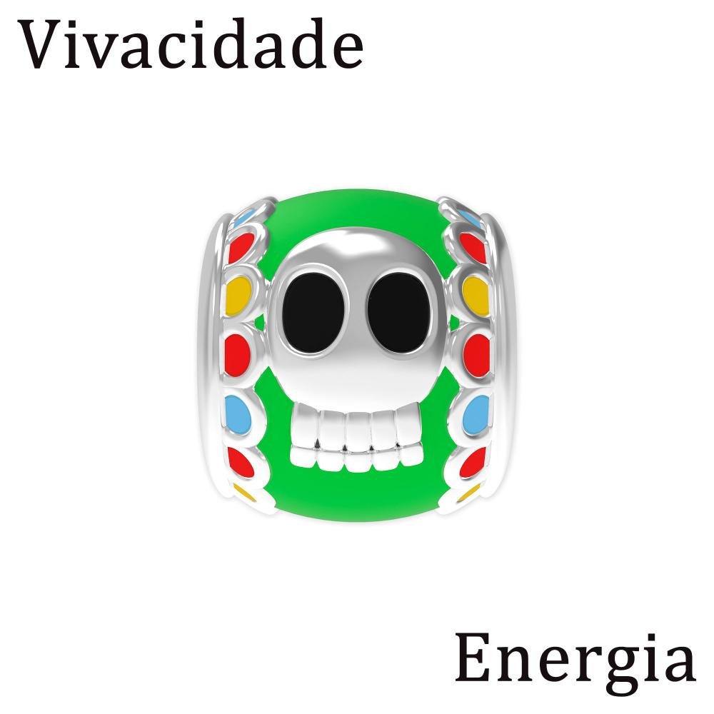 Berloque de Prata La Catrina Micaela Separador com Resina Prata 8