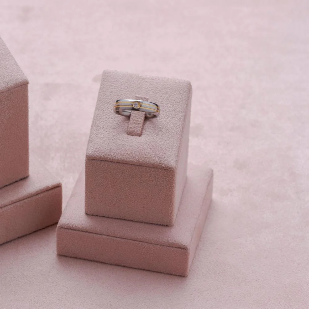 Aliança Aço Lisboa 5mm Filete Central Duplo Prata 3