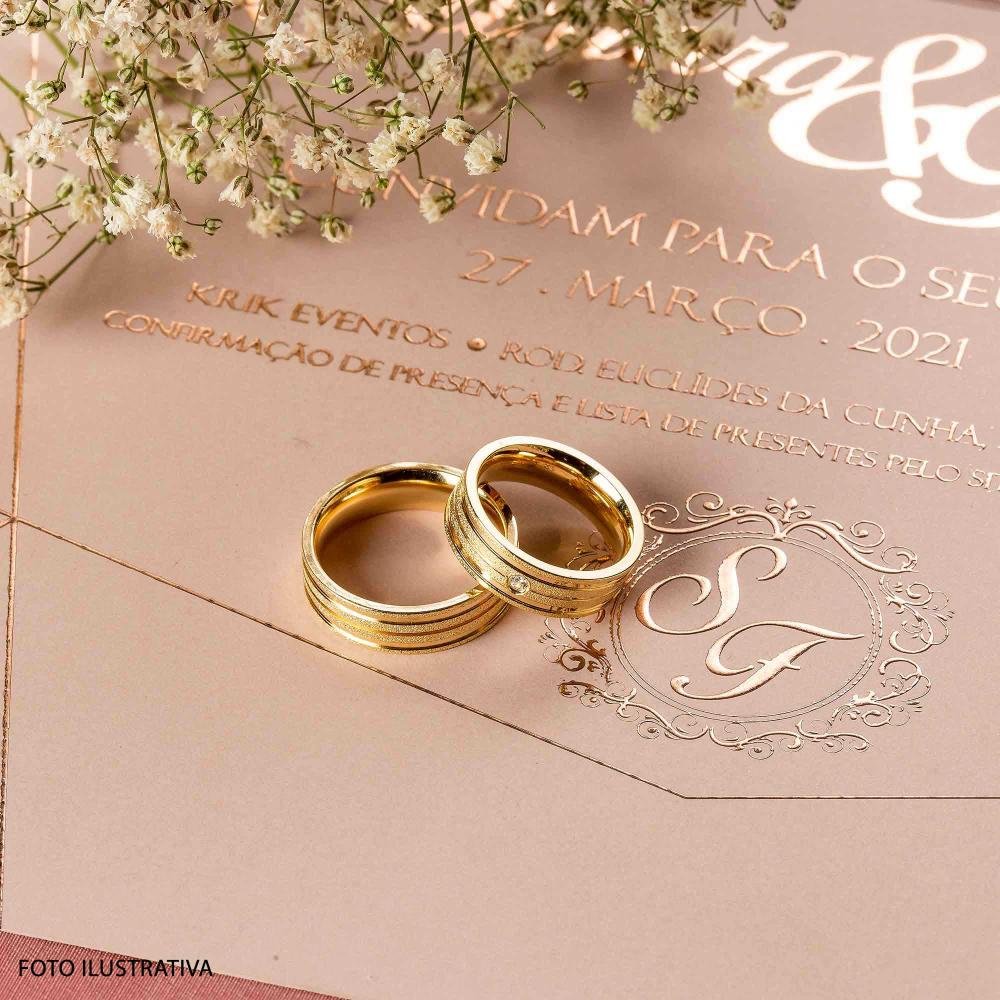 Aliança Théa 6mm Gold IPG com GTR e Zircônia Dourado 2
