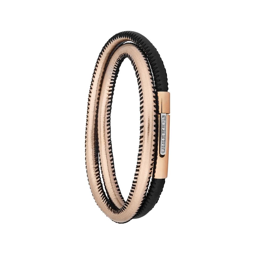 Pulseira Aço Duo Black e Rose Fecho com Zircônia IPR 5mm Multicores 1
