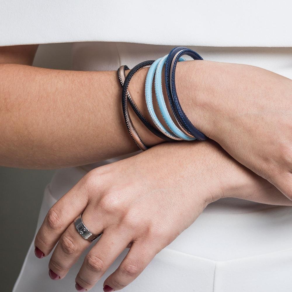 Pulseira Aço Duo Black e Rose IPR Fecho com Zircônia 5mm Multicores 4