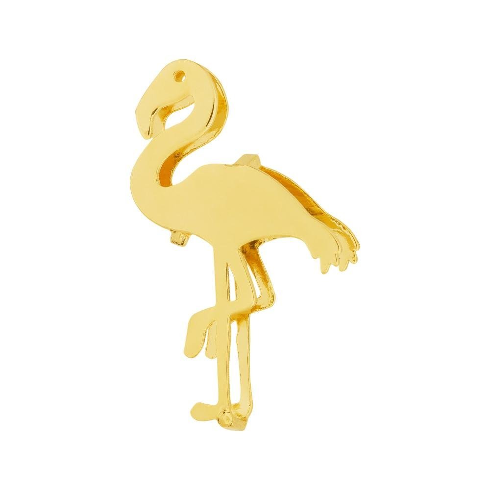 Pingente Aço Hit Flamingo 16.5mm Gold IPG Dourado 1