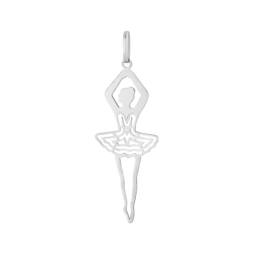 Pingente Aço Bailarina 35x14mm Prata 1