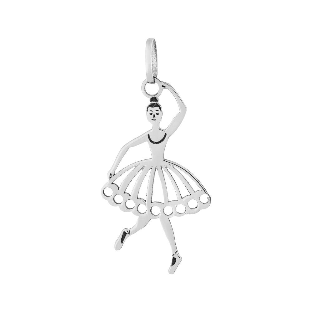 Pingente Aço Bailarina 26x15mm Prata 1