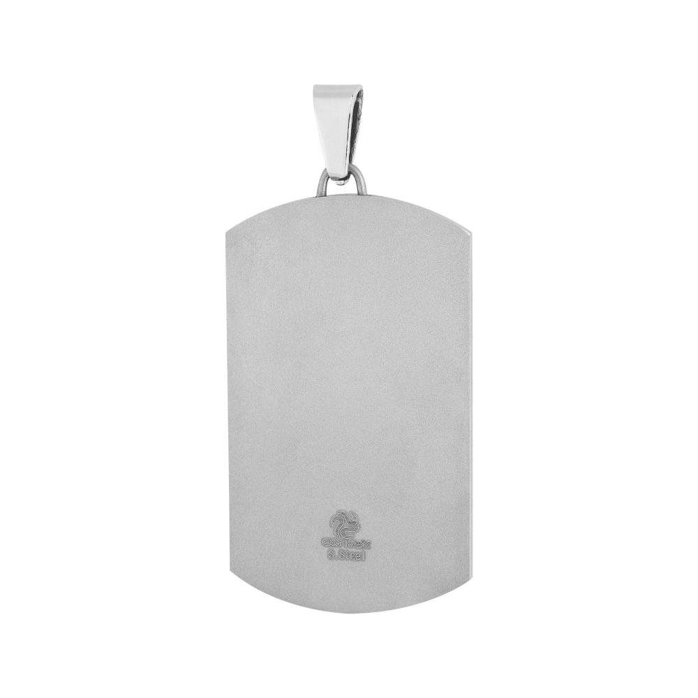 Pingente Aço Placa Fosca 47x26mm Prata 1