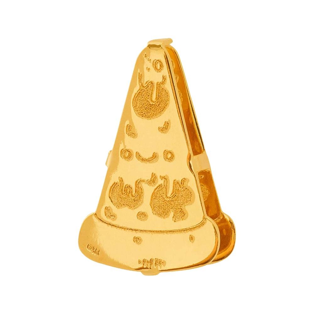 Pingente Aço Hit Pizza 11.5mm Gold IPG Dourado 1