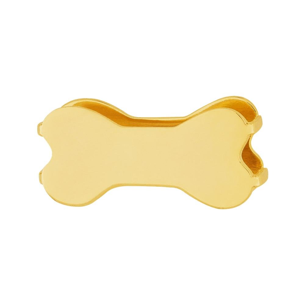 Pingente Aço Hit Osso 16.5mm Gold IPG Dourado 1