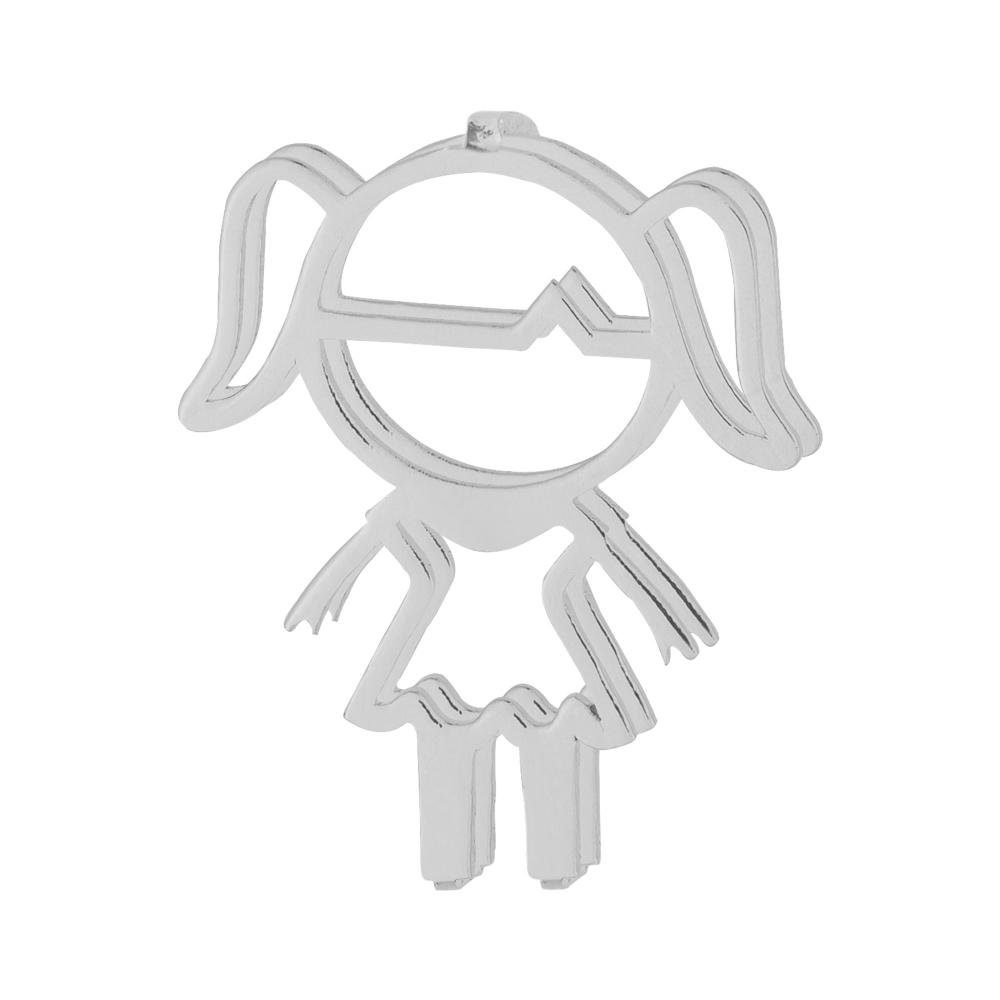 Pingente Aço Hit Menina 16.5mm Prata 1