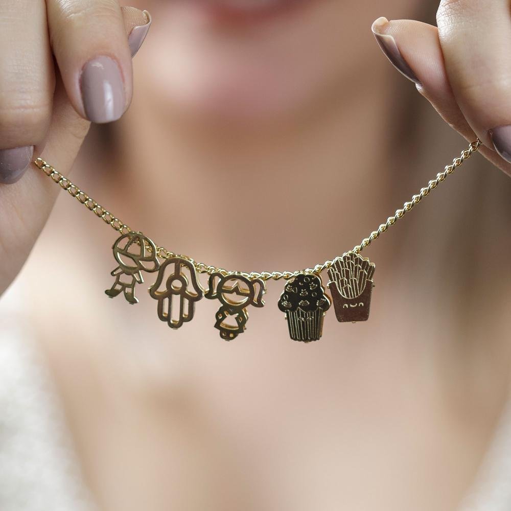 Pingente Aço Hit Cupcake 11.5mm Gold IPG Dourado 2