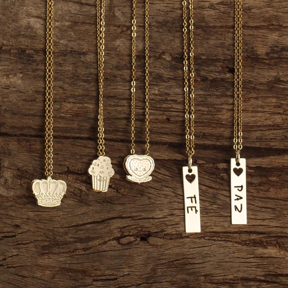 Pingente Aço Hit Cupcake 11.5mm Gold IPG Dourado 3