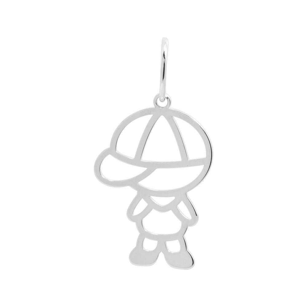 Pingente Prata Menino Laser 17x11mm Prata 1
