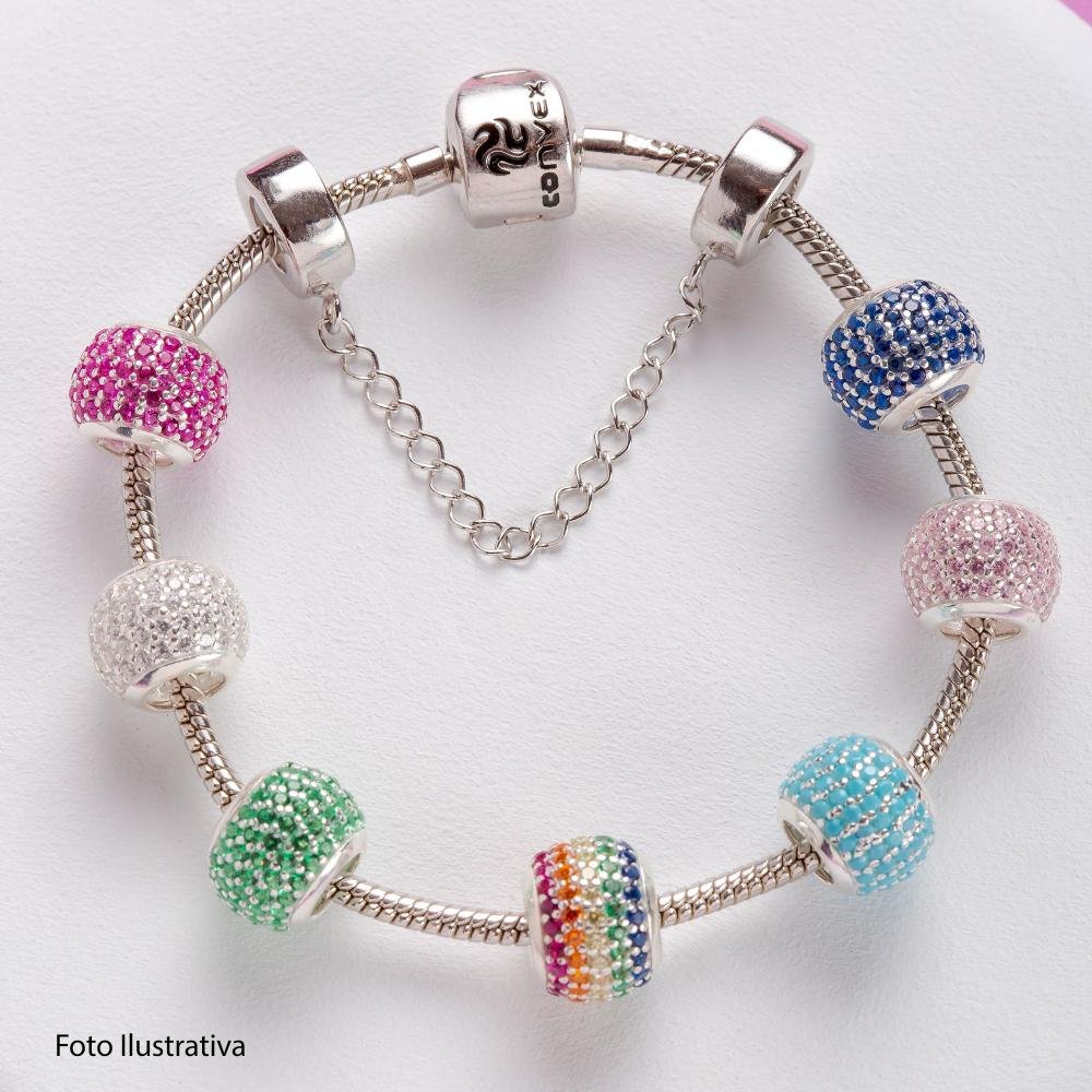 Berloque de Prata Separador Green Zirônias Verdes Prata 2