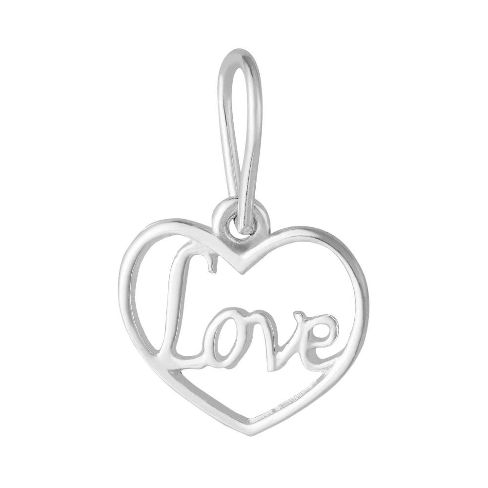 Pingente de Prata Coração Love Link 9.6x9.6 Prata