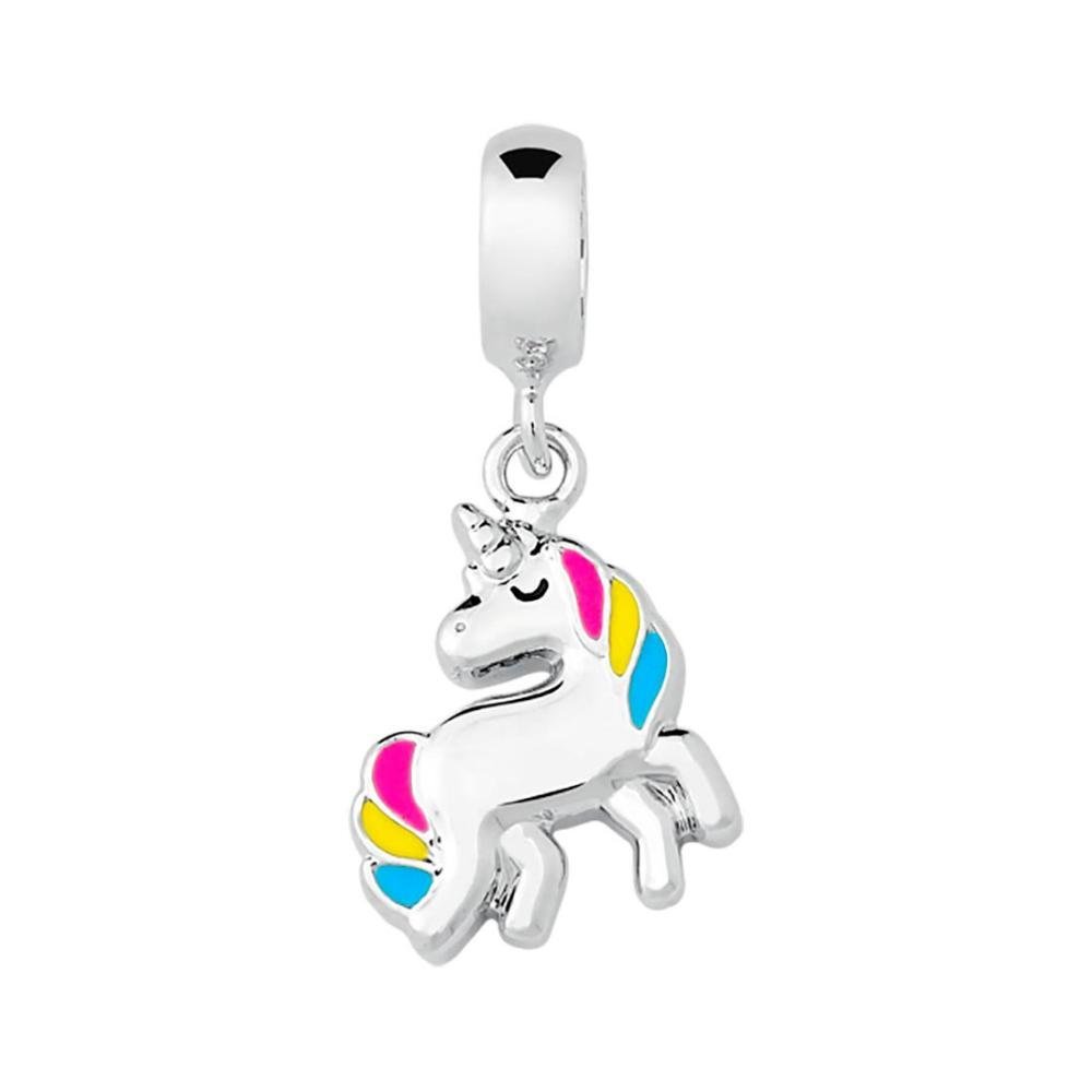 Pingente Prata Link Unicórnio Charm Pendente 23x12mm Prata 1