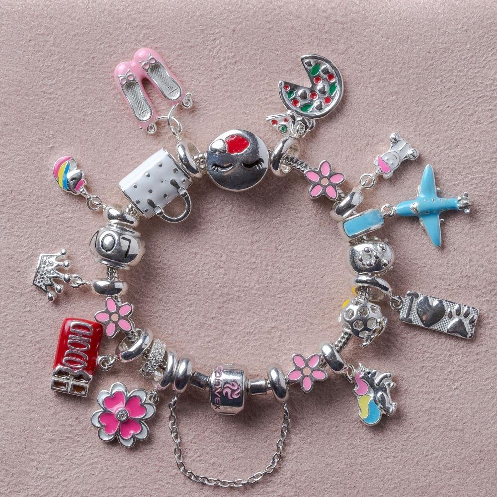 Pingente Prata Link Unicórnio Charm Pendente 23x12mm Prata 2