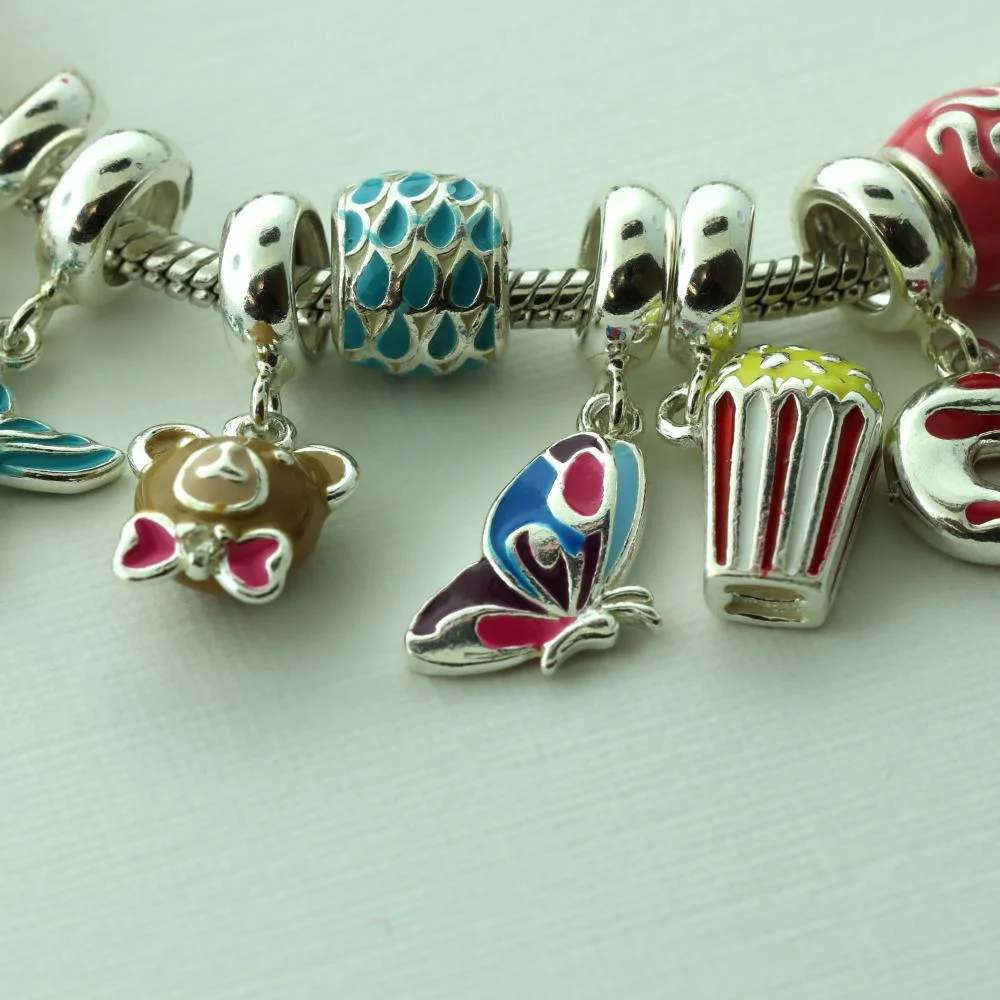 Pingente Prata Link Tubo Separador Gotas de Amor Prata 2