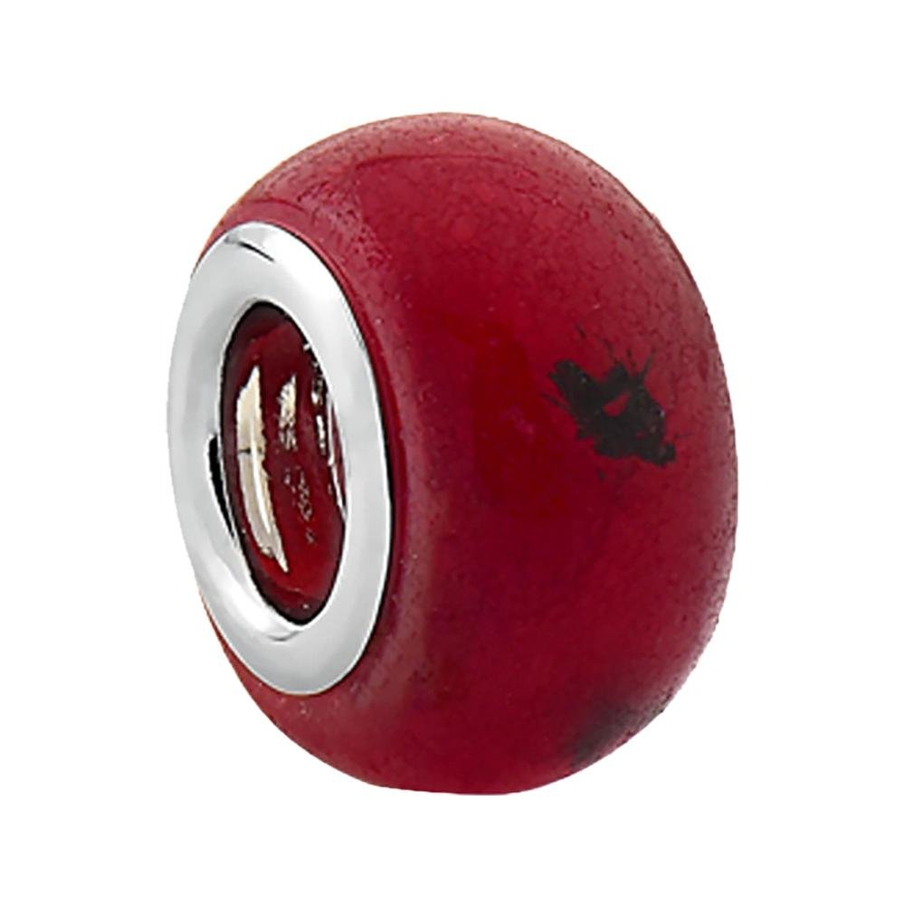Pingente Prata Link Tubo Separador com Resina Rubi 5x12mm Prata 1