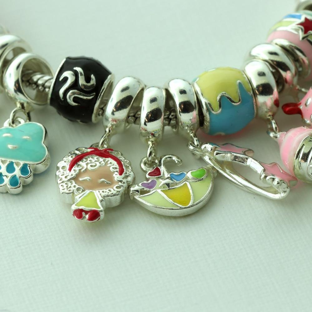 Pingente Prata Link Óculos Estrela POP com Resina Rosa Prata 2