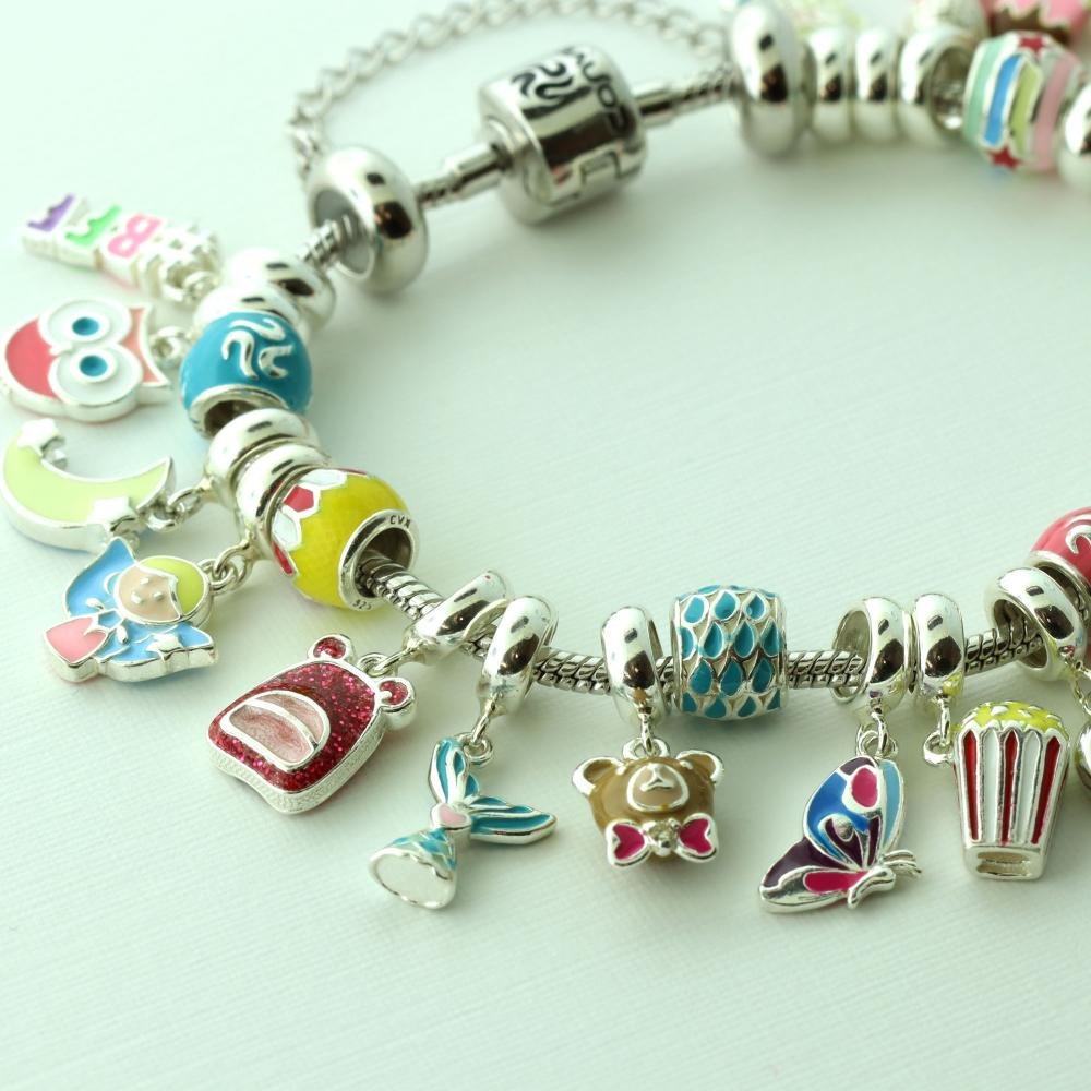 Pingente Prata Link Urso Caramelo com Gravata Rosa Prata 4