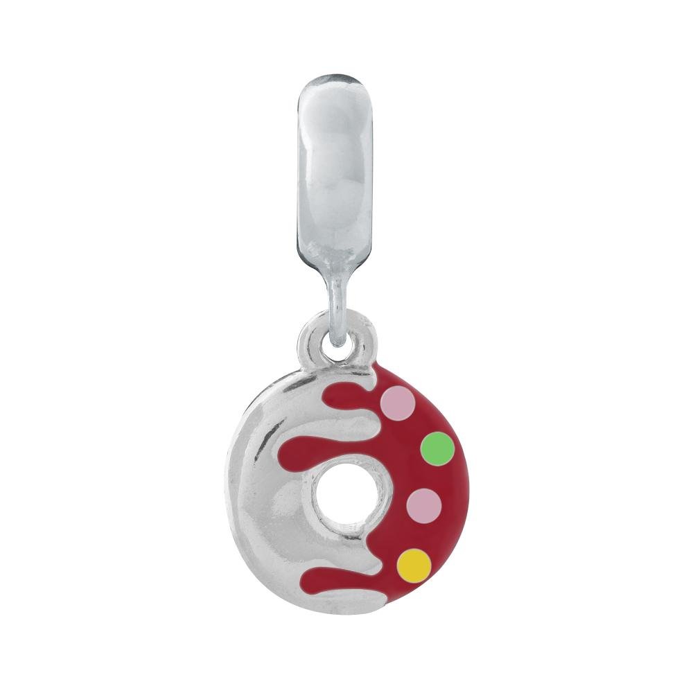 Pingente Prata Link Donut com Resina Colorida Prata 2