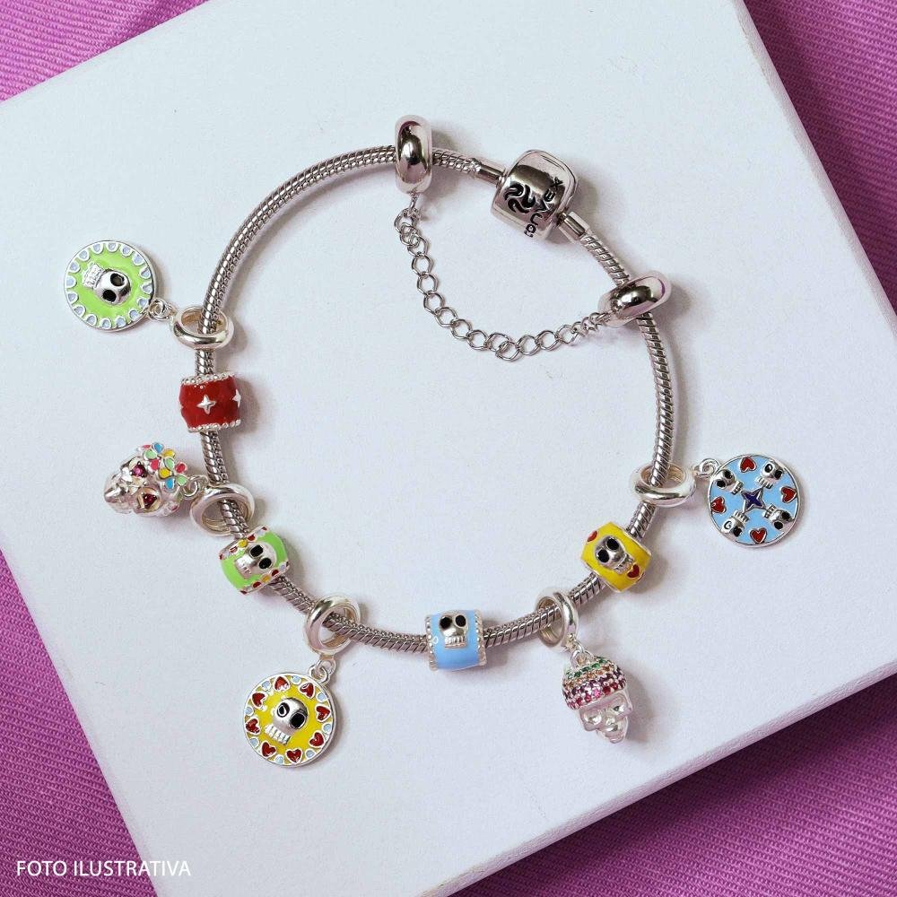 Berloque de Prata La Catrina Jill Separador com Resina Prata 7