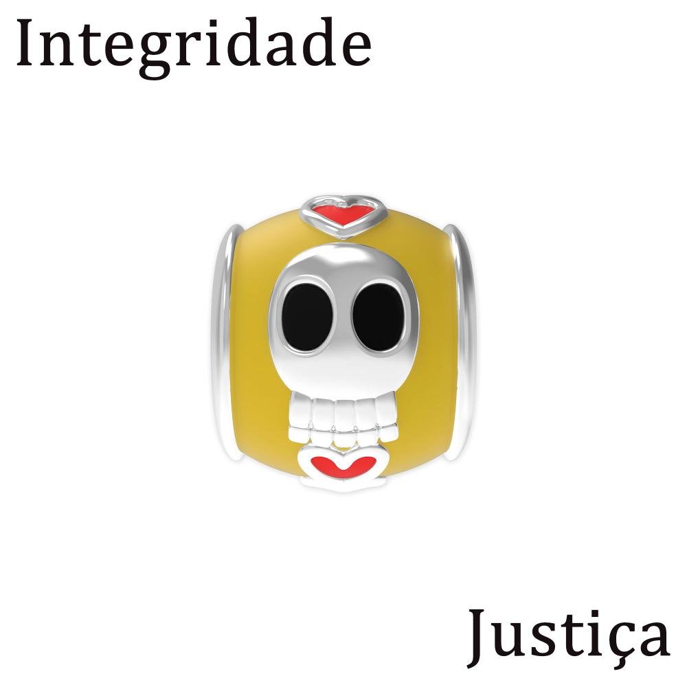 Berloque de Prata La Catrina Caveira Elinor Separador com Resina Prata 11