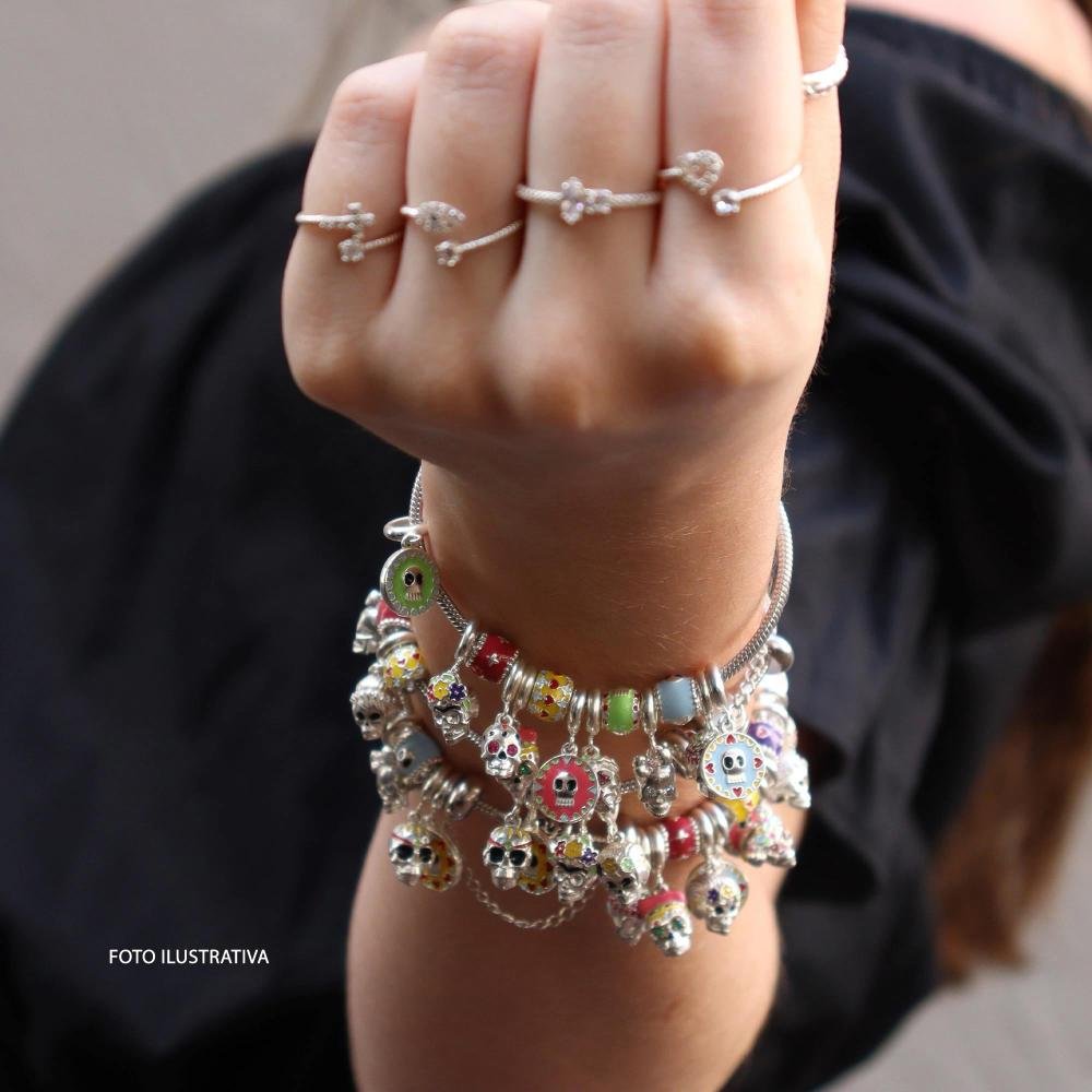 Berloque de Prata La Catrina Grace Separador com Resina Prata 6