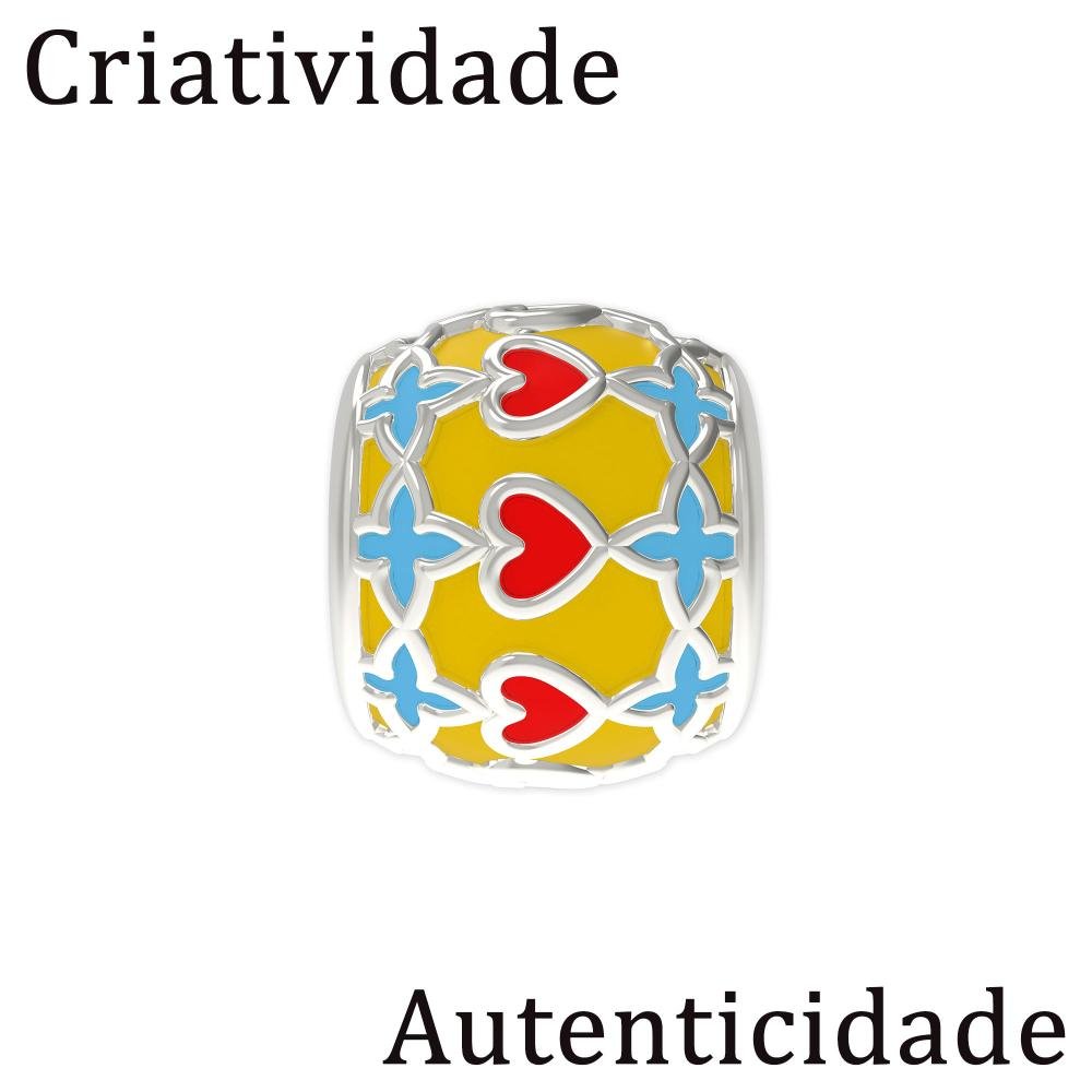 Berloque de Prata La Catrina Grace Separador com Resina Prata 7