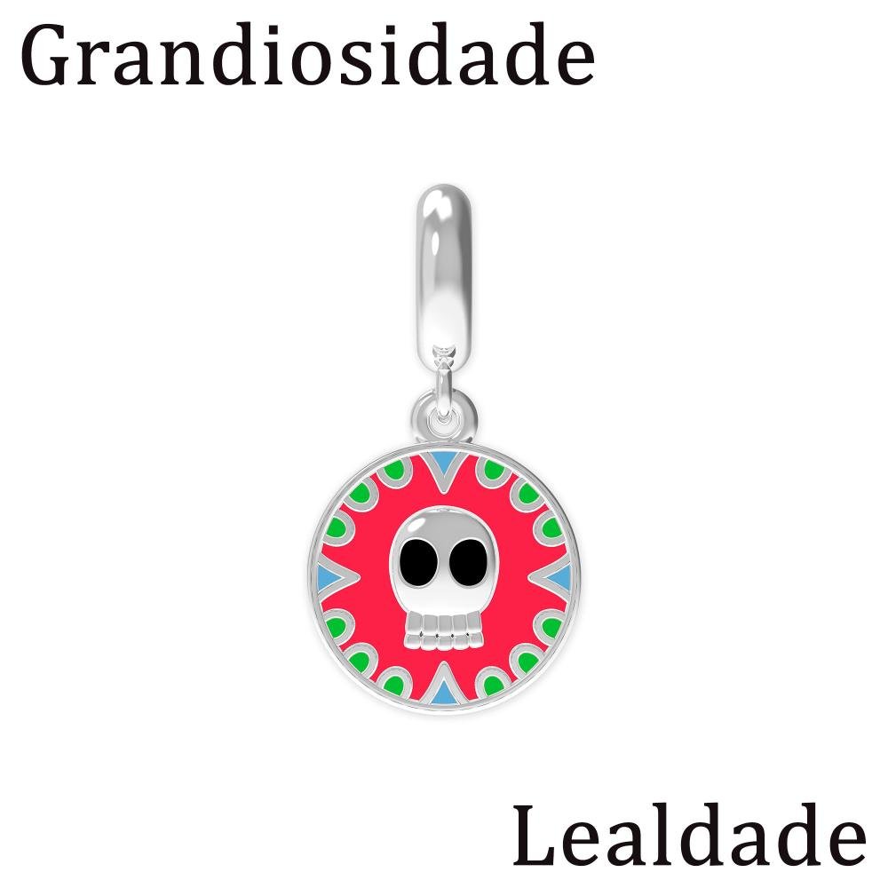 Berloque de Prata La Catrina Caveira Maia Link com Resina Prata 7