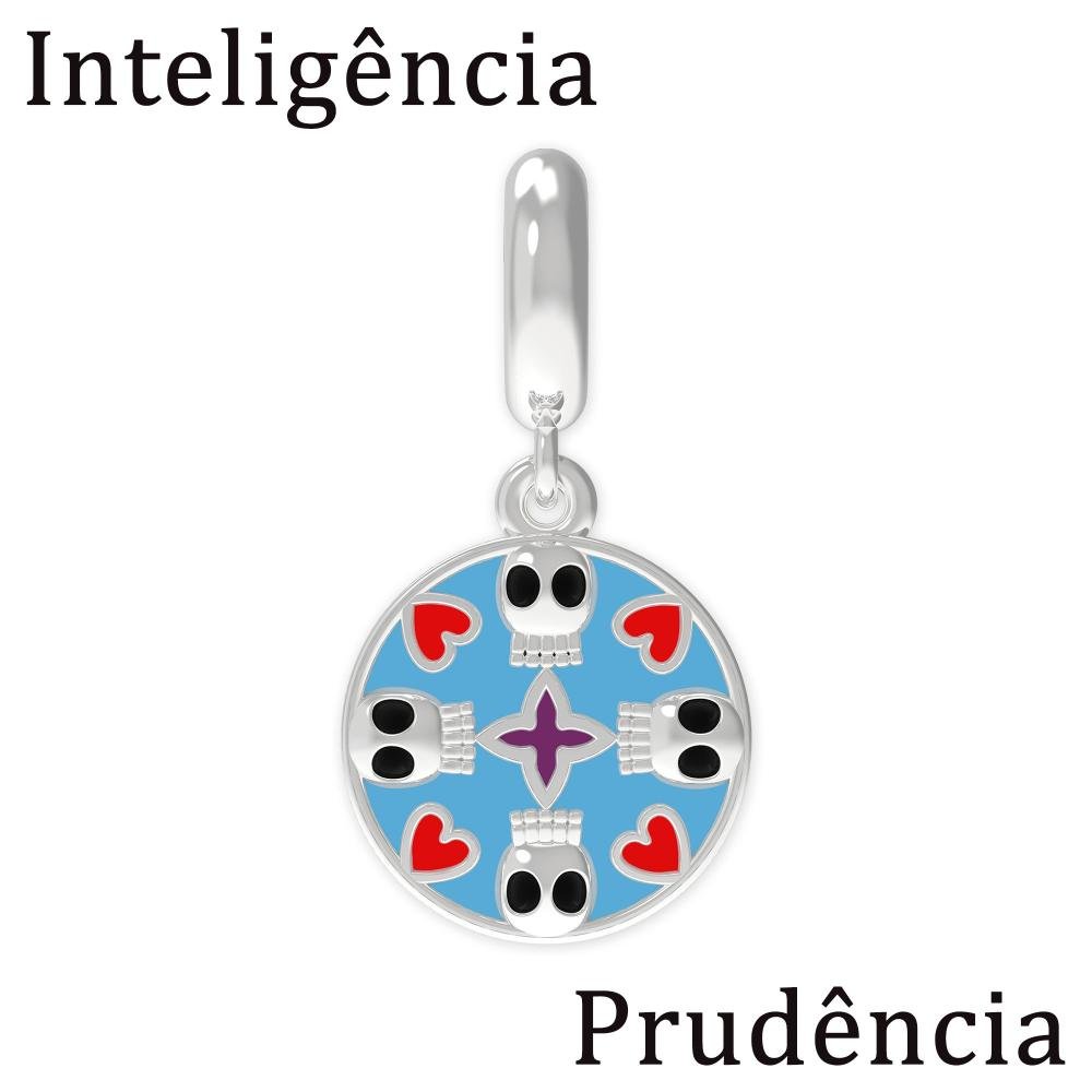 Berloque de Prata La Catrina Caveira Doreen Link com Resina Prata 8