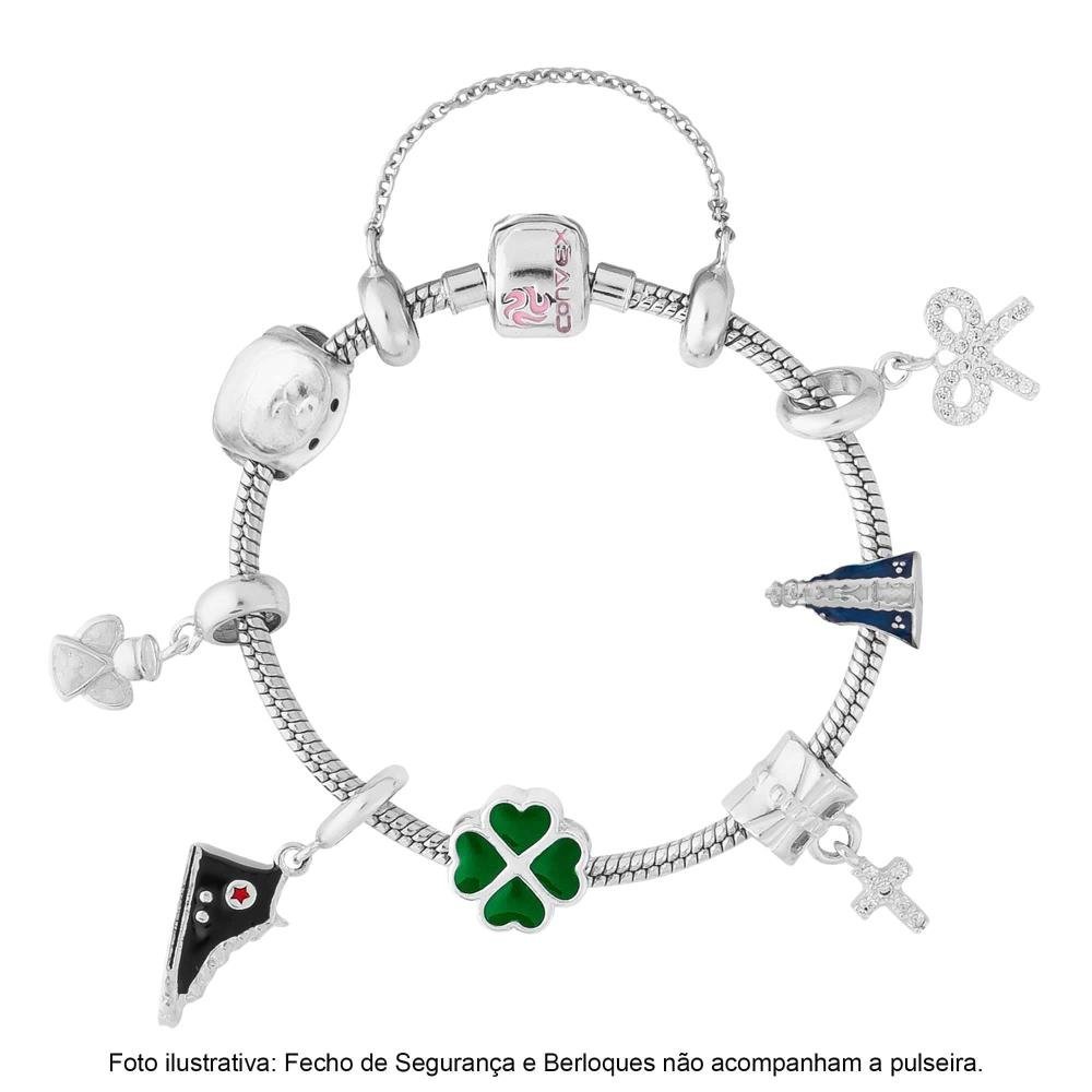 Pulseira Berloque de Prata Infantil Link 14cm Prata 3