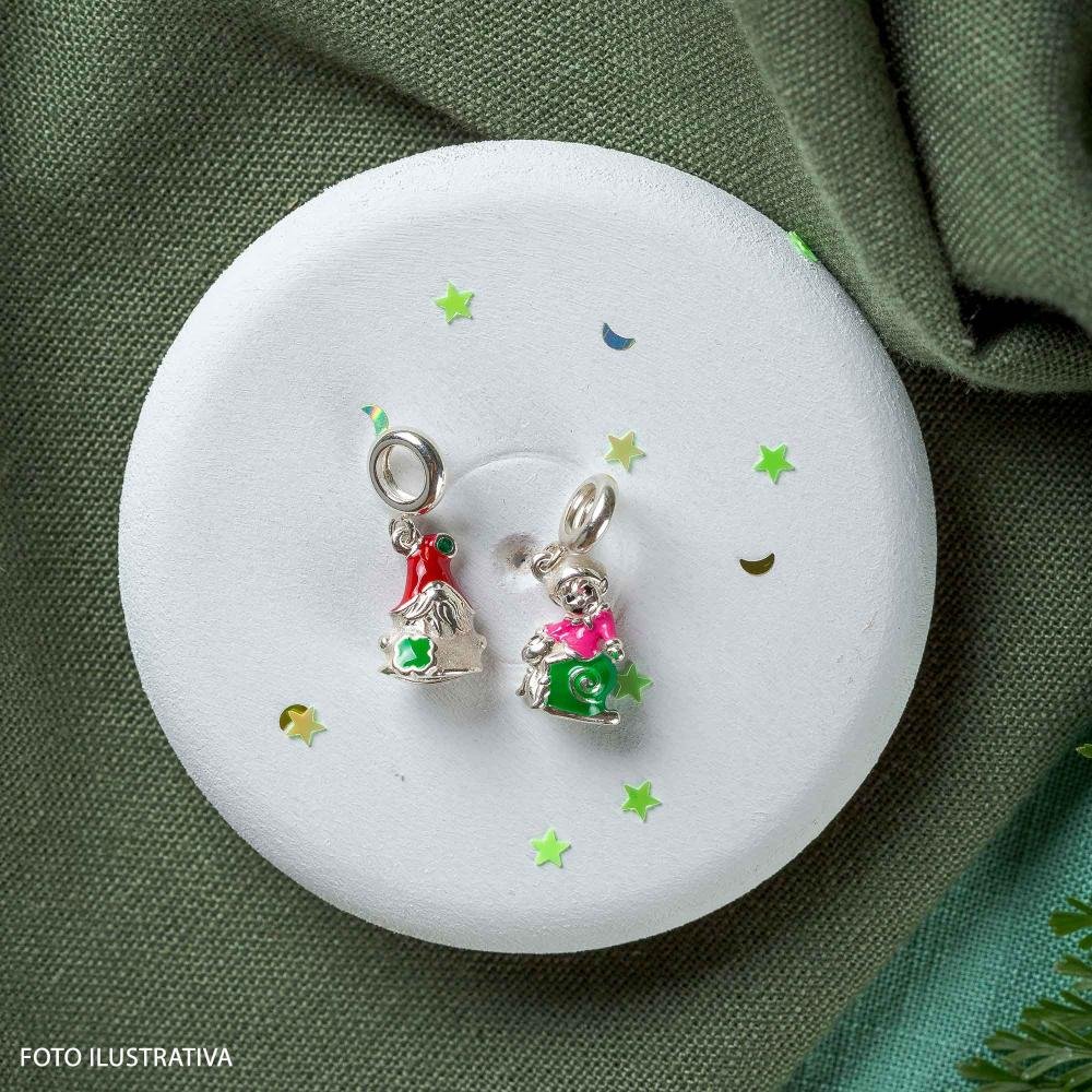 Berloque de Prata Duende do Signo de Câncer Link com Resina Prata 5