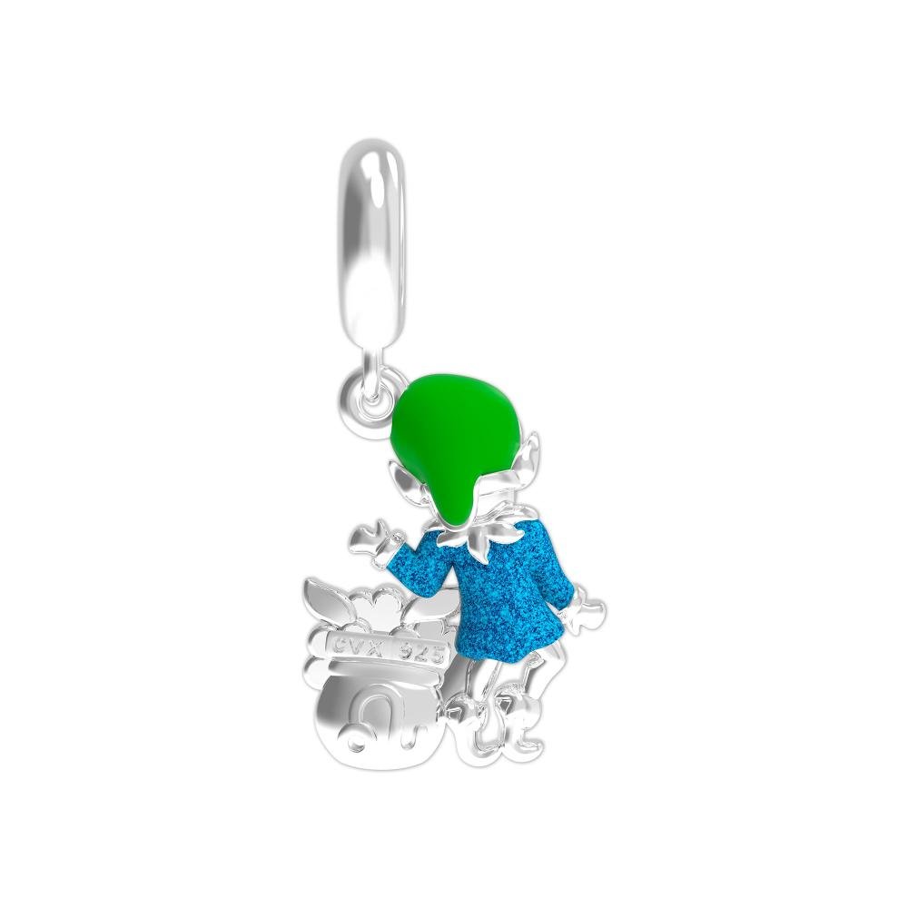 Berloque de Prata Duende do Signo de Leão Link com Resina Prata 2