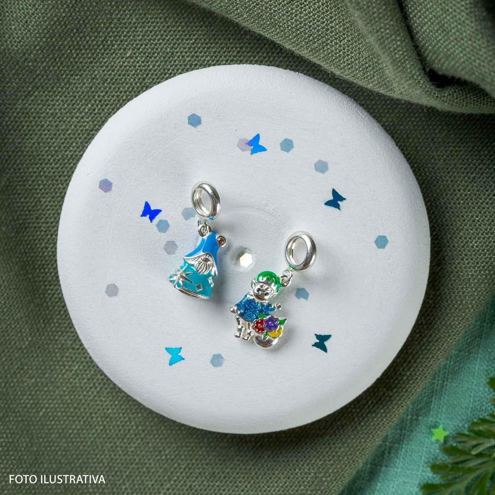 Berloque de Prata Duende do Signo de Leão Link com Resina Prata 6