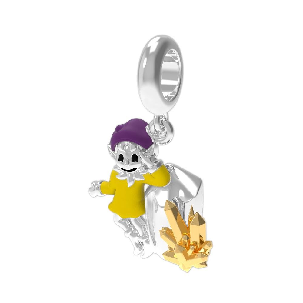 Berloque de Prata Duende Signo de Capricórnio Link com Resina Prata 2