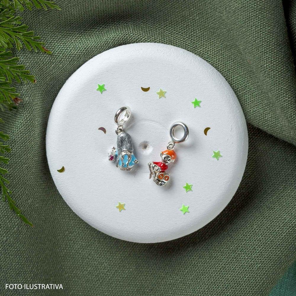 Berloque de Prata Duende Signo de Áries Link com Resina Prata 5