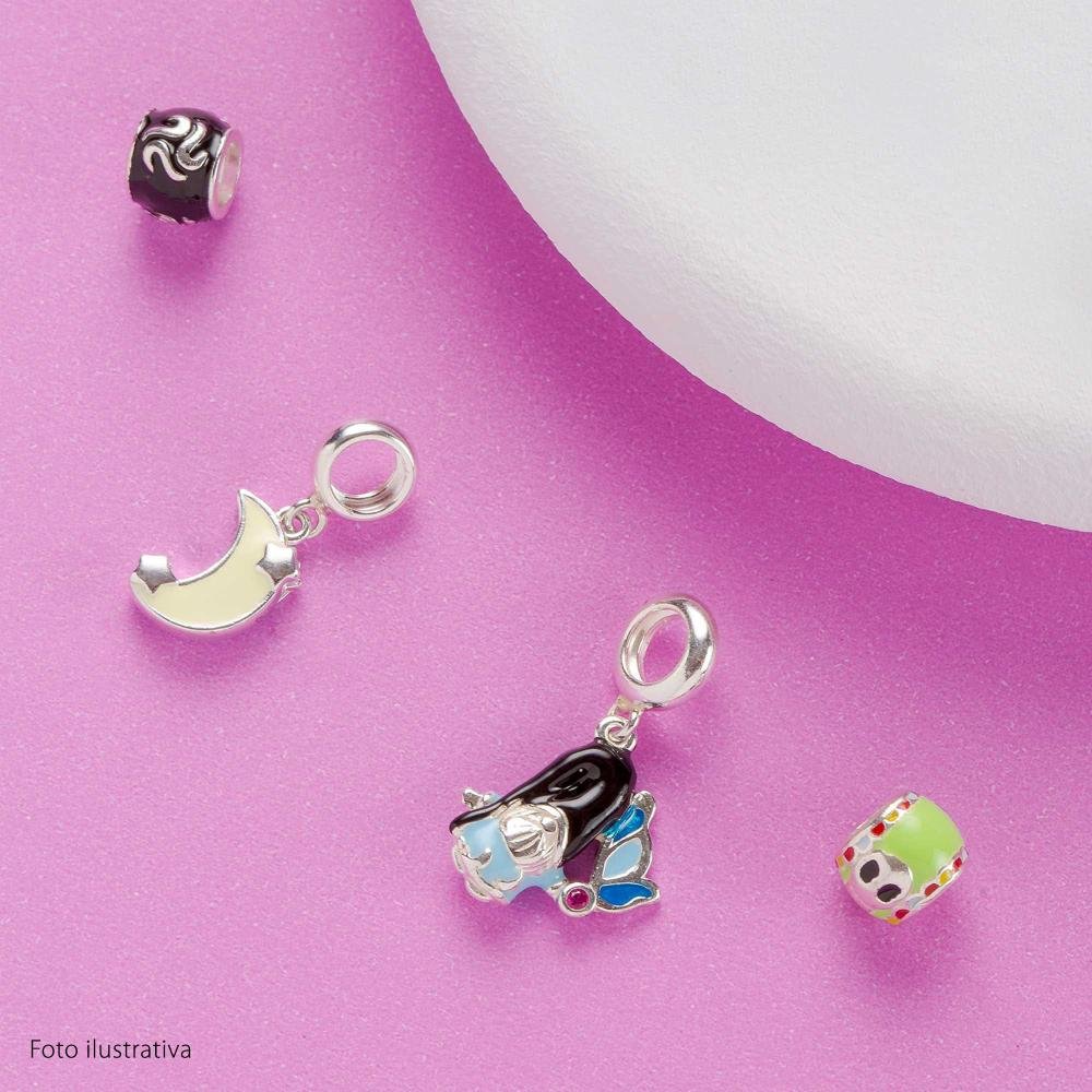 Berloque de Prata Gnomo do Signo de Aquário com Resina Prata 4