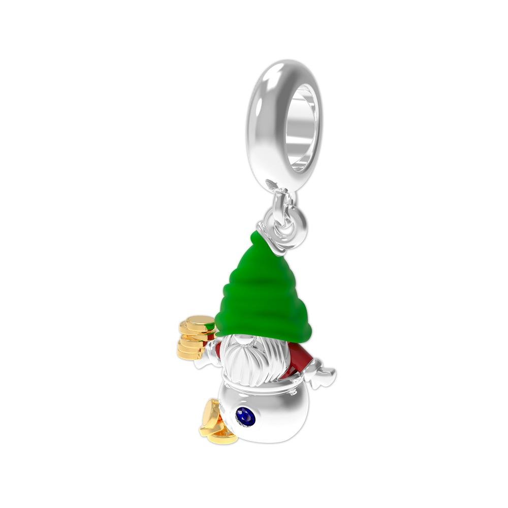 Berloque de Prata Gnomo do Signo de Sagitário Link com Resina Prata 2