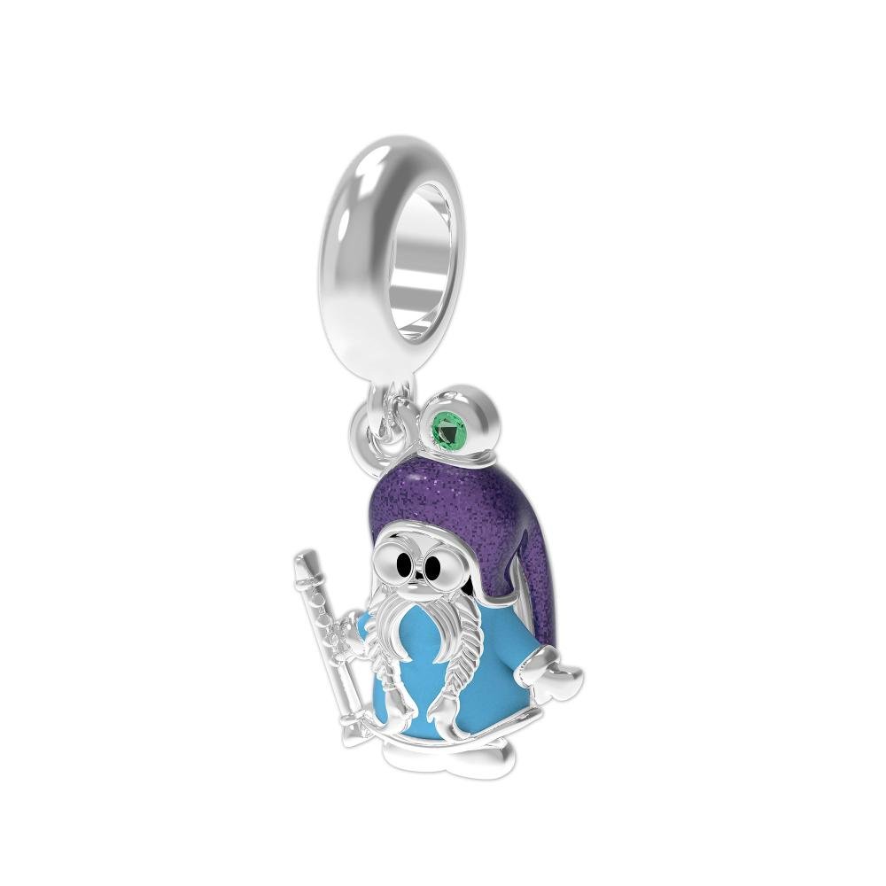 Berloque de Prata Gnomo do Signo de Peixes Link com Resina Prata 2