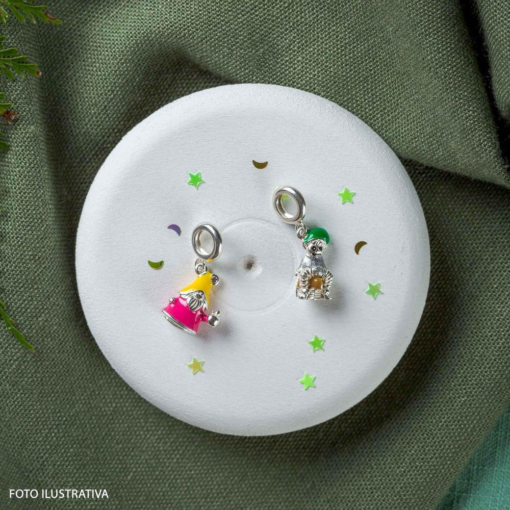 Berloque de Prata Duende do Signo de Libra Link com Resina Prata 5