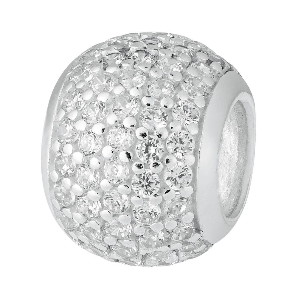 Berloque de Prata Separador Luz Link com Zircônia Prata 1