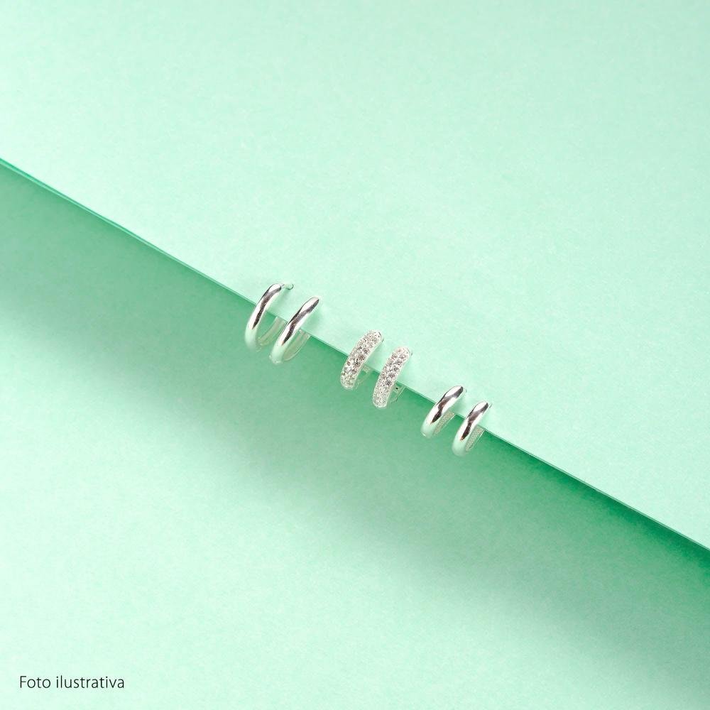 Brinco de Prata Argolinha Link  9.7x2.2mm Prata 2