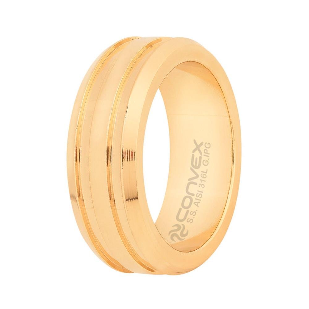 Aliança de Aço Eros Gold Ipg Dourada 8mm Dourado 2