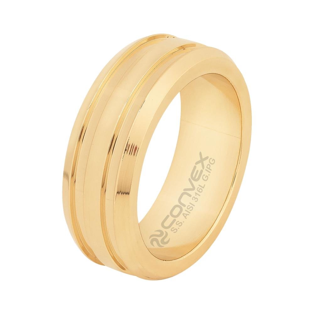 Aliança de Aço Eros Gold Ipg Dourada 8mm Dourado 6