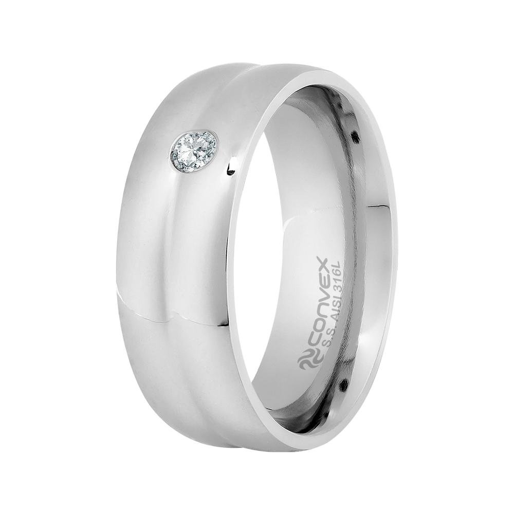 Aliança de Namoro Forever 8mm com Zircônia Prata 1