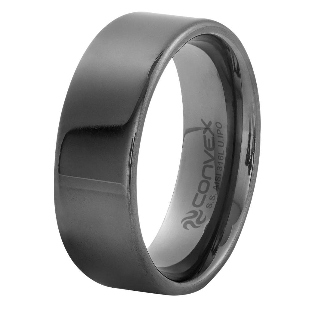 Anel Aliança de Aço Liso 8mm U.IPO Cinza 1
