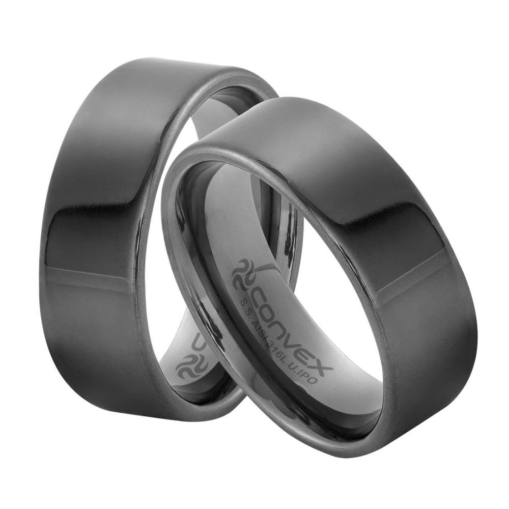 Anel Aliança de Aço Liso 8mm U.IPO Cinza 2