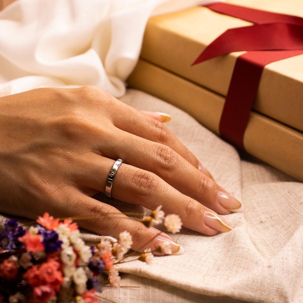 Aliança de Namoro Slim Simbol 2.95mm Prata 2